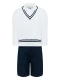 Lapin House linen shirt, vest and shorts set - White