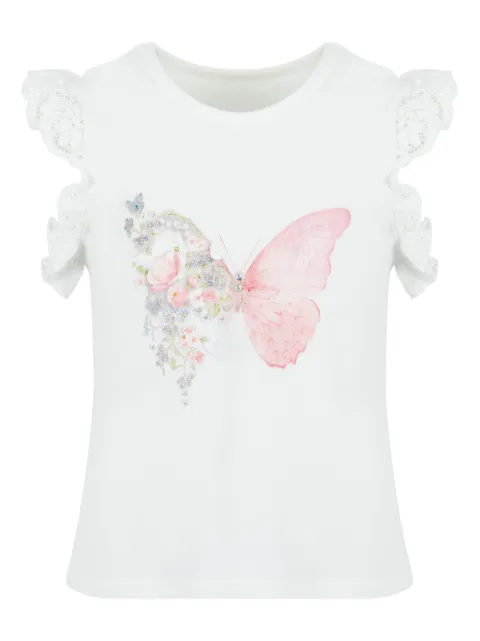Lapin House butterfly-print cotton blouse
