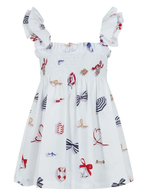 Lapin House bow-print cotton dress