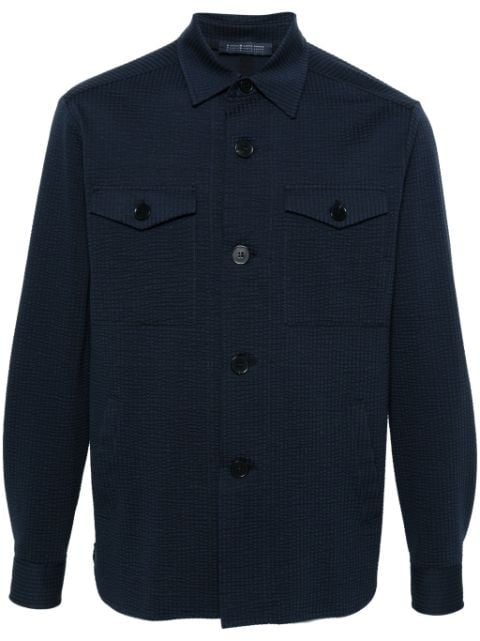 Harris Wharf London seersucker shirt jacket