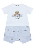 Lapin House graphic-print cotton rompers - Blue