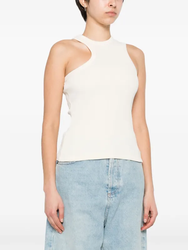 ありあ Axel Arigato Asymmetric Ribbed Tank Top | Yellow | FARFETCH