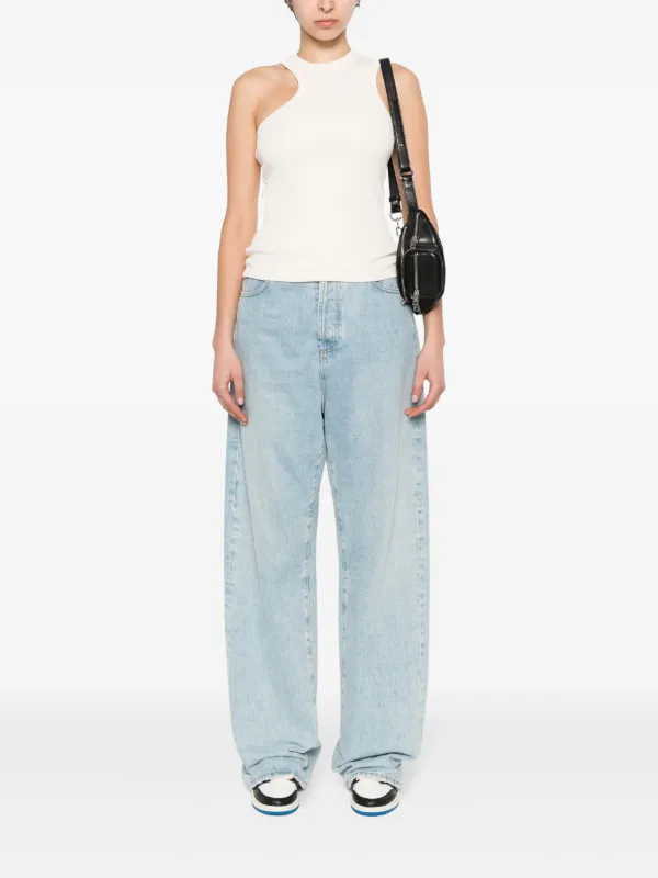 Axel Arigato Asymmetric Ribbed Tank Top | Yellow | FARFETCH