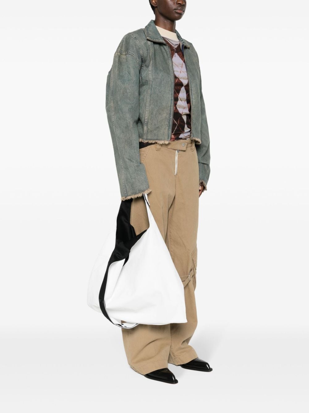 Shop Discord Yohji Yamamoto Logo-appliqué Cotton Tote Bag In White