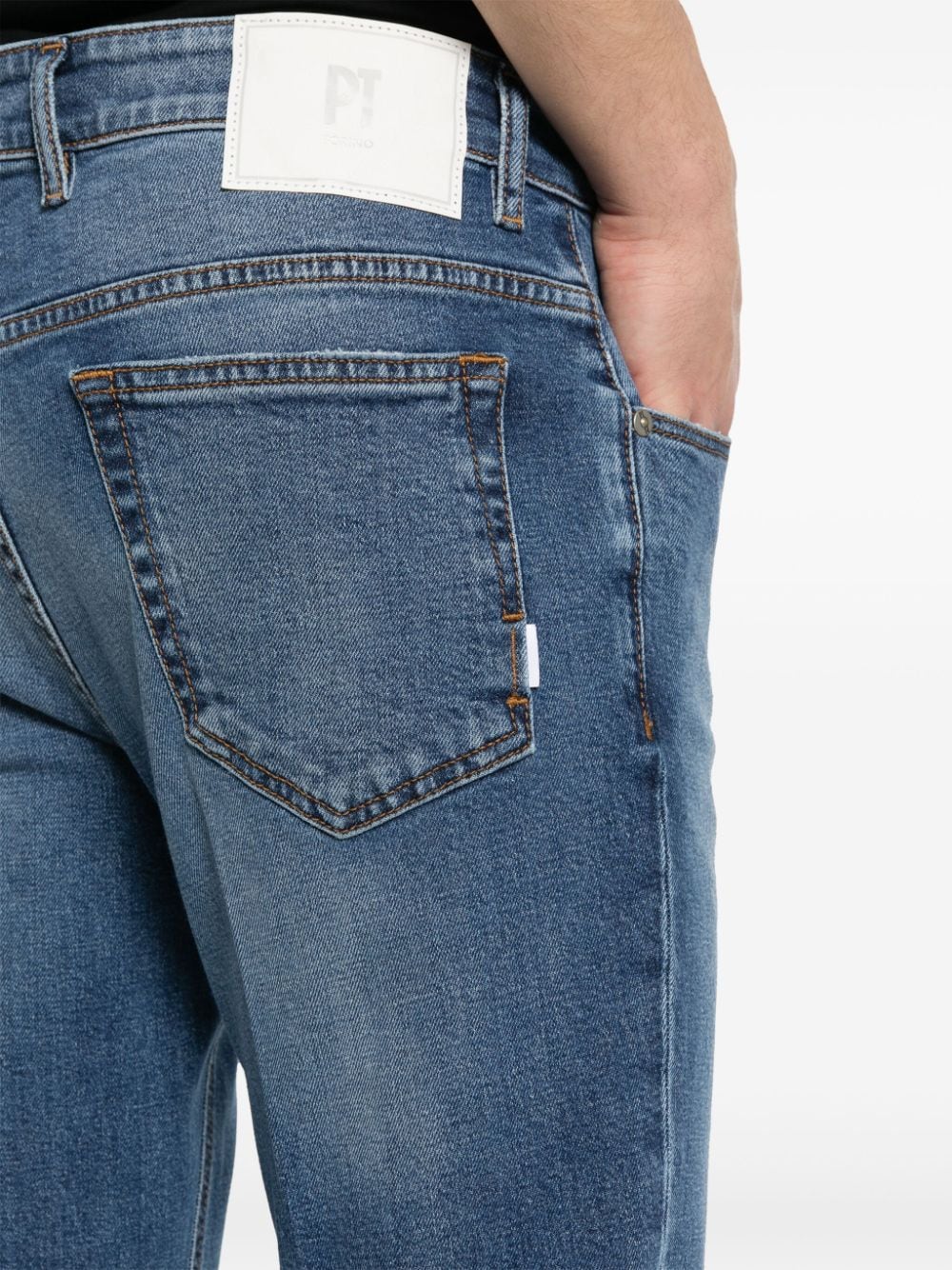 PT Torino Reggae jeans met toelopende pijpen Blauw