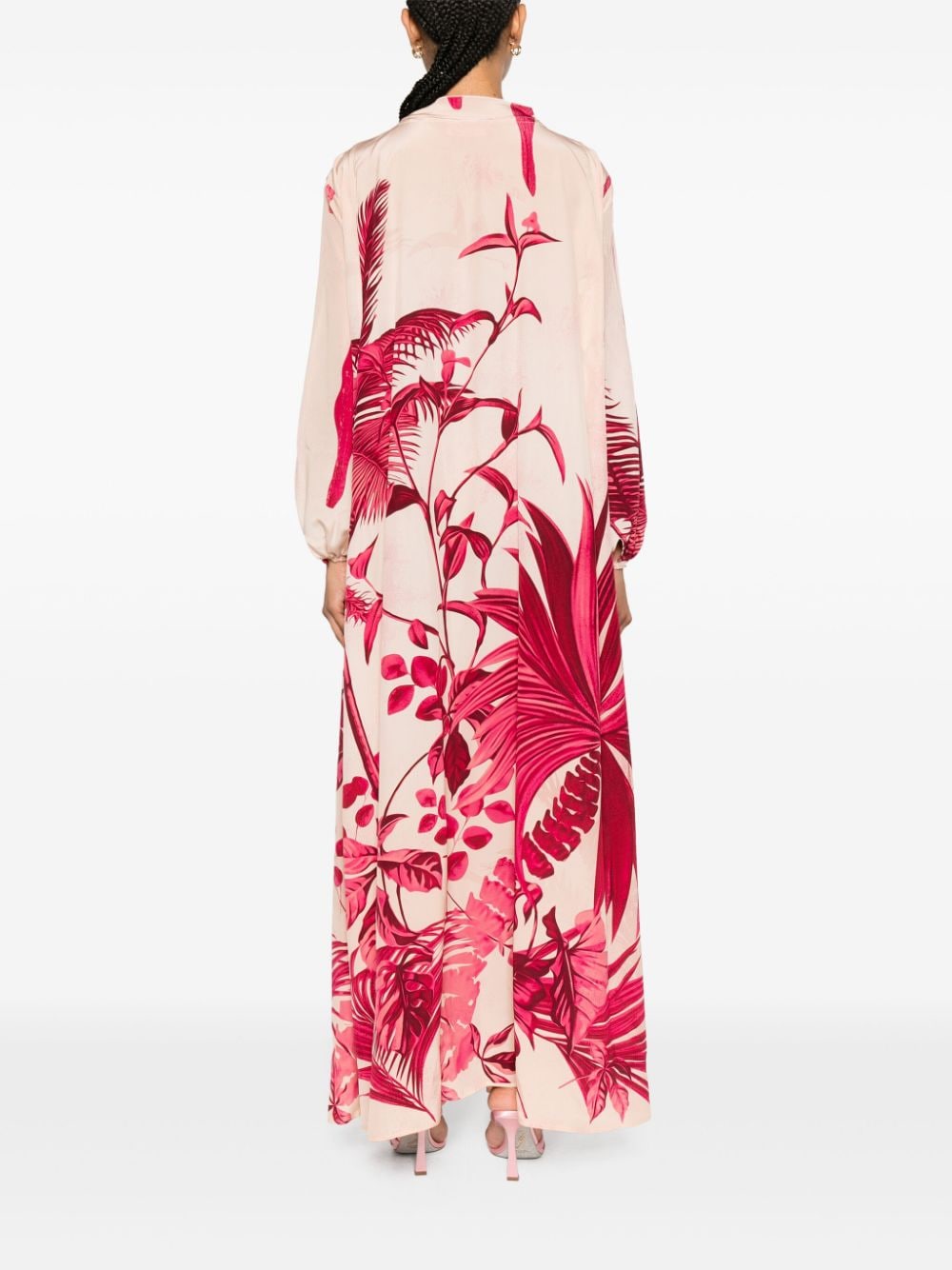 Shop F.r.s For Restless Sleepers Eione Floral-print Maxi Dress In Rosa