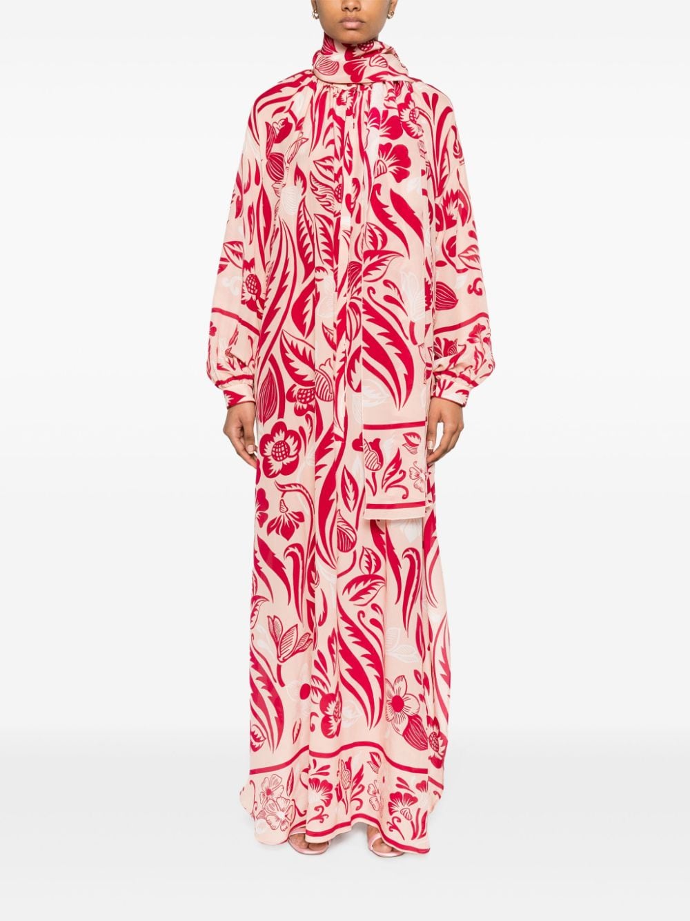 Shop F.r.s For Restless Sleepers Astrea Floral-print Maxi Dress In Rosa