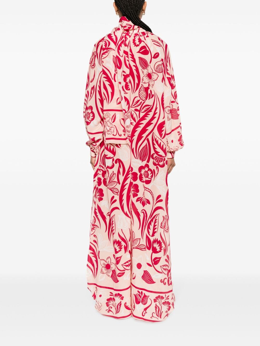 Shop F.r.s For Restless Sleepers Astrea Floral-print Maxi Dress In Rosa