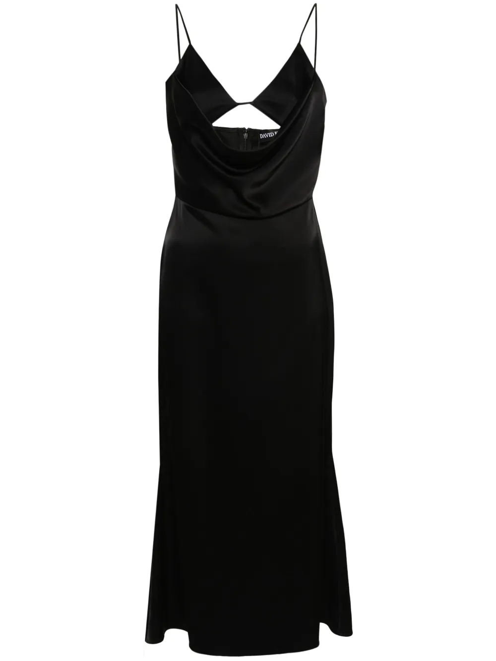 David Koma Cowl-detailed Midi Dress In Black