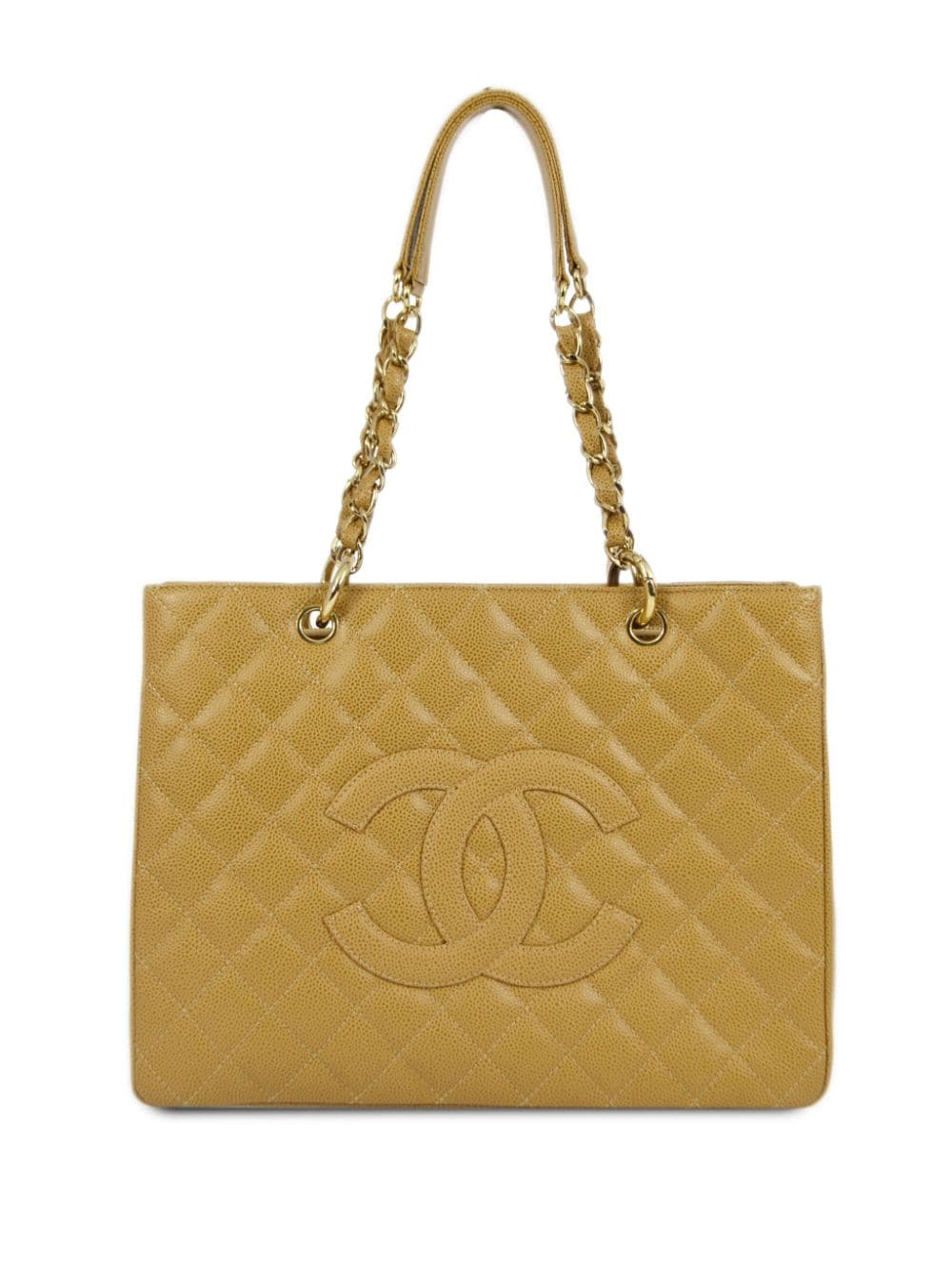 Pre-owned Chanel 2003 Grand Shopping Tote Bag In Neutrals