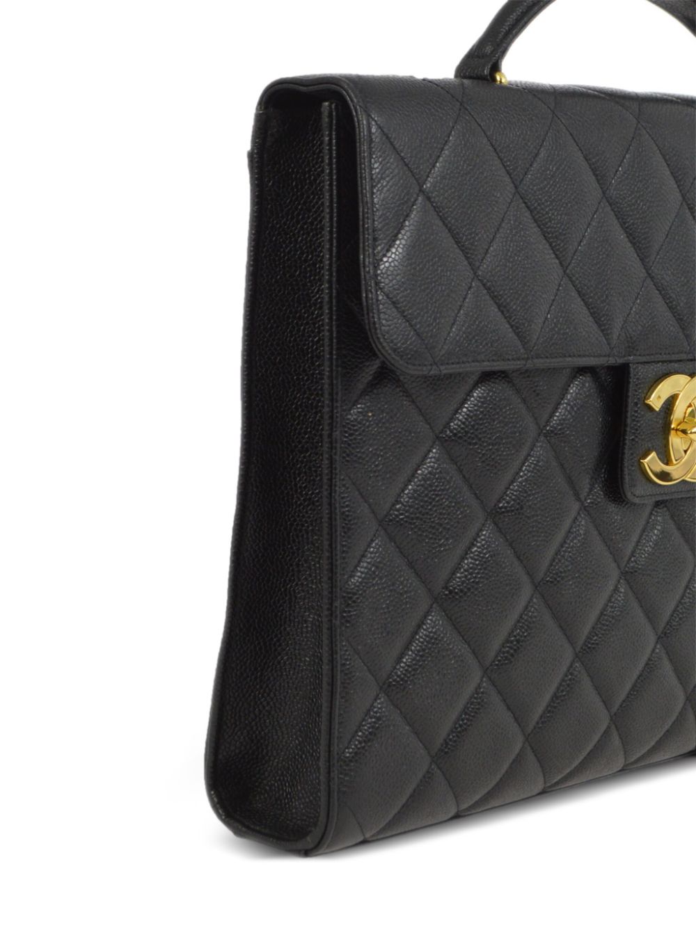 CHANEL 1995 CC turn-lock diamond-quilted briefcase Women