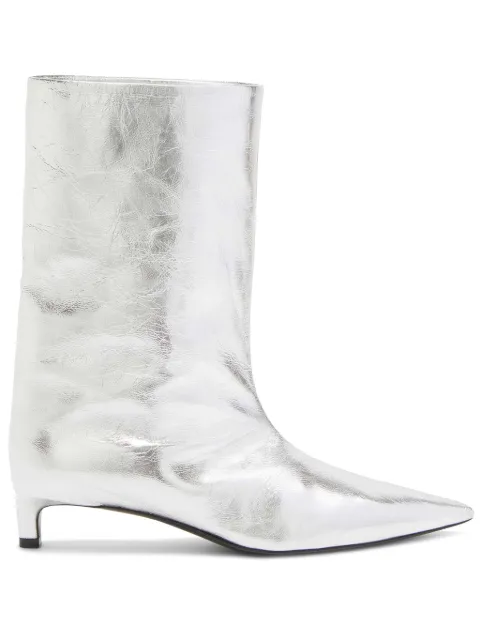 Jil Sander metallic leather ankle boot