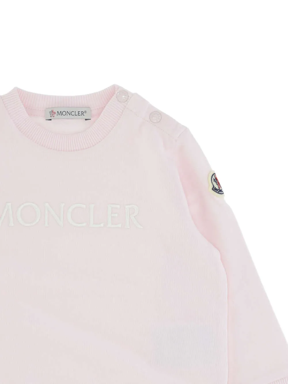 Moncler Enfant Sweater met geborduurd logo Roze