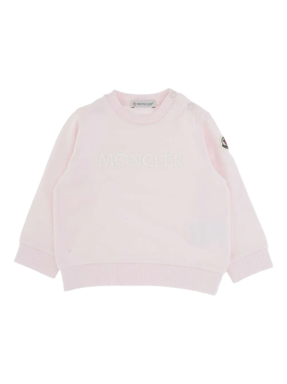 Moncler Enfant Sweater met geborduurd logo Roze