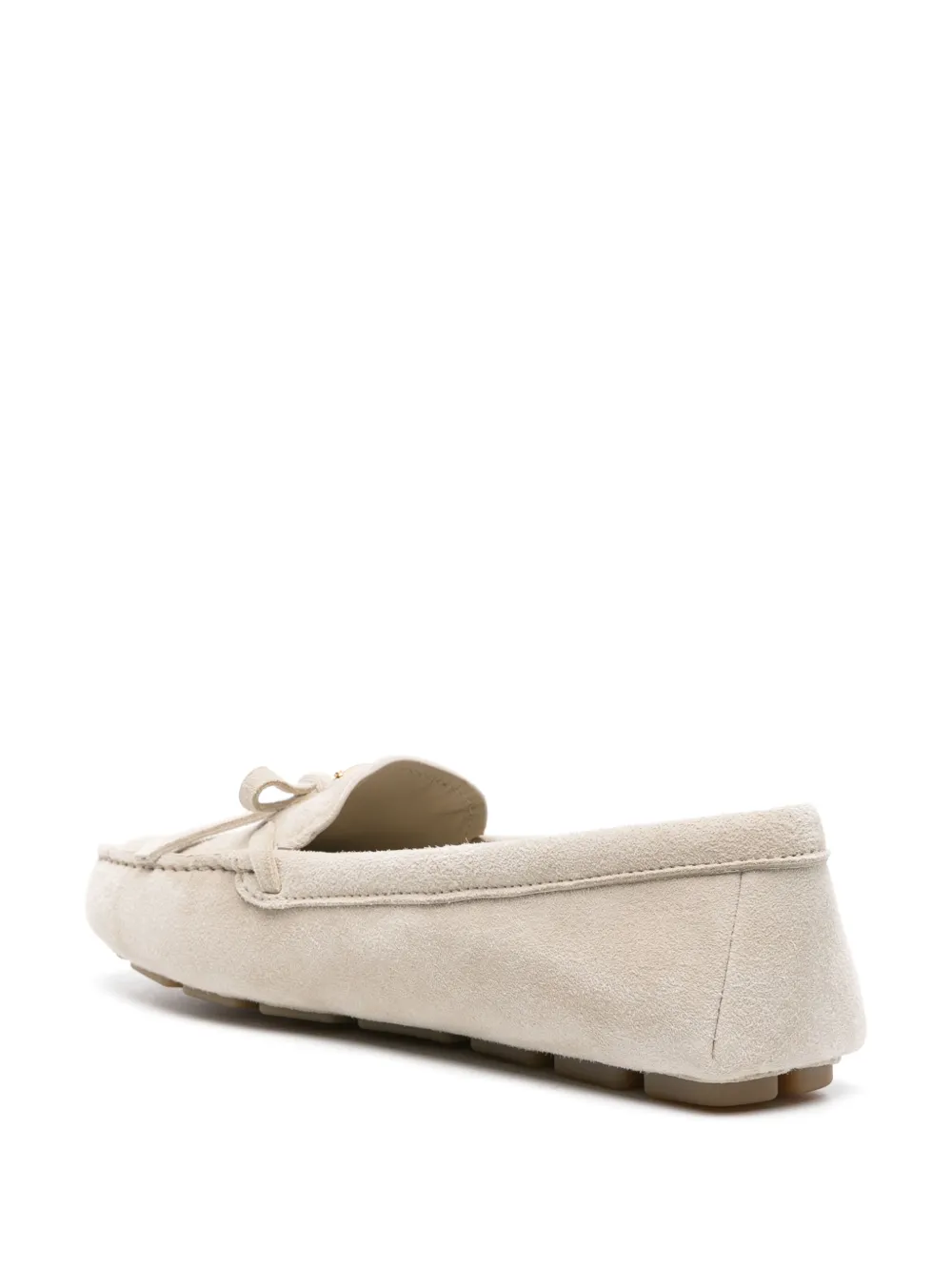 Prada triangle-logo suede loafers Neutrals