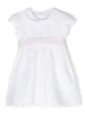 Il Gufo belted linen flared dress - White