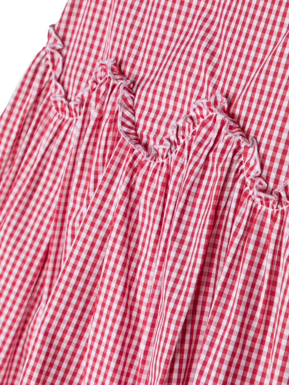 Shop Il Gufo Gingham-checked Cotton Flared Dress In Red
