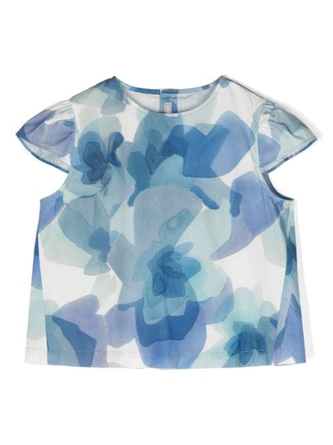 Il Gufo abstract-print cotton blouse