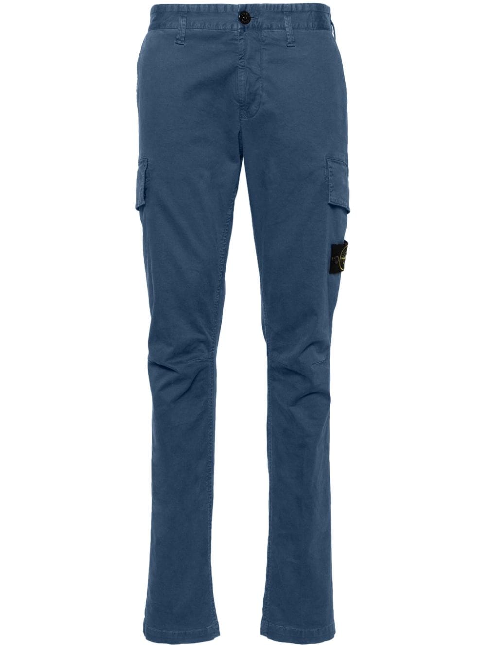 Stone Island Compass-badge Cargo Trousers In Blue