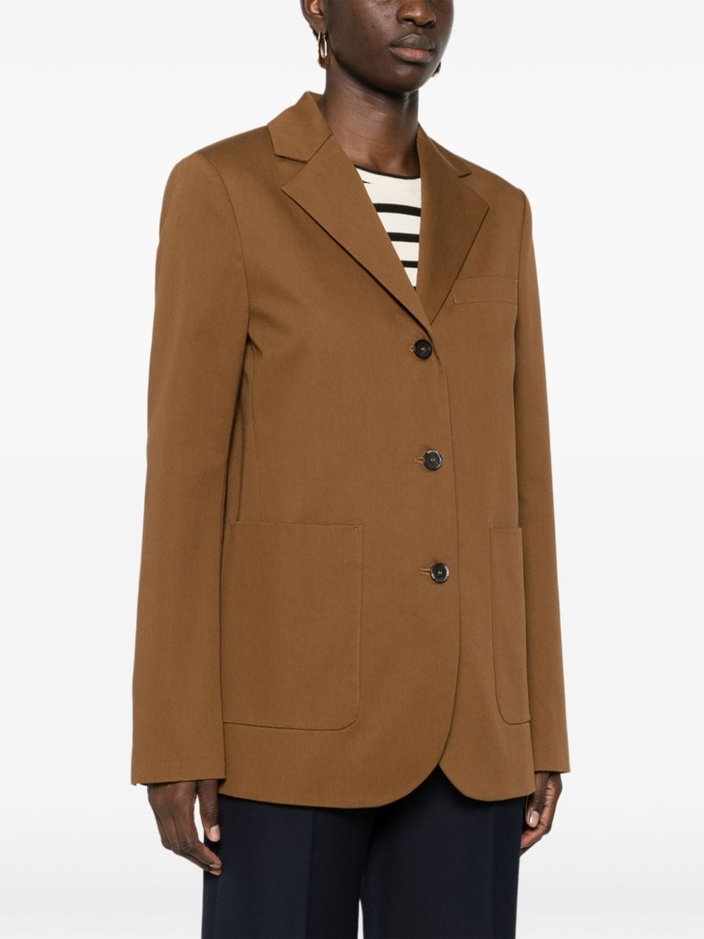 Shop Semicouture Single-breasted Blazer In Brown