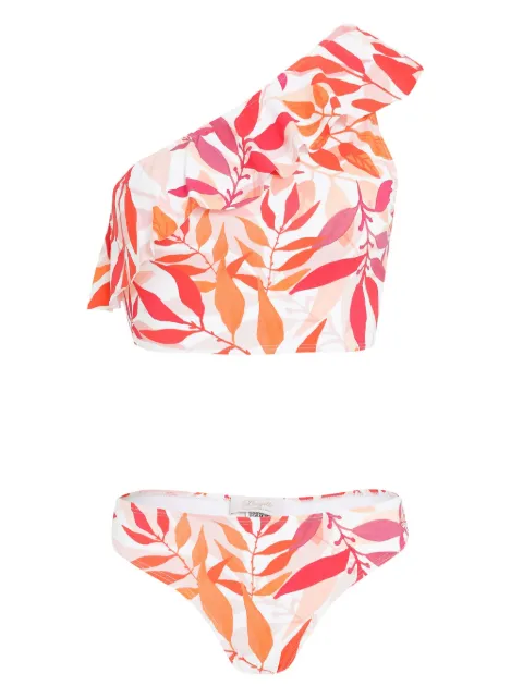 Brigitte bikini con hojas estampadas