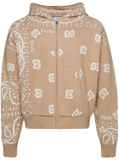 RHUDE hoodie en maille à motif bandana