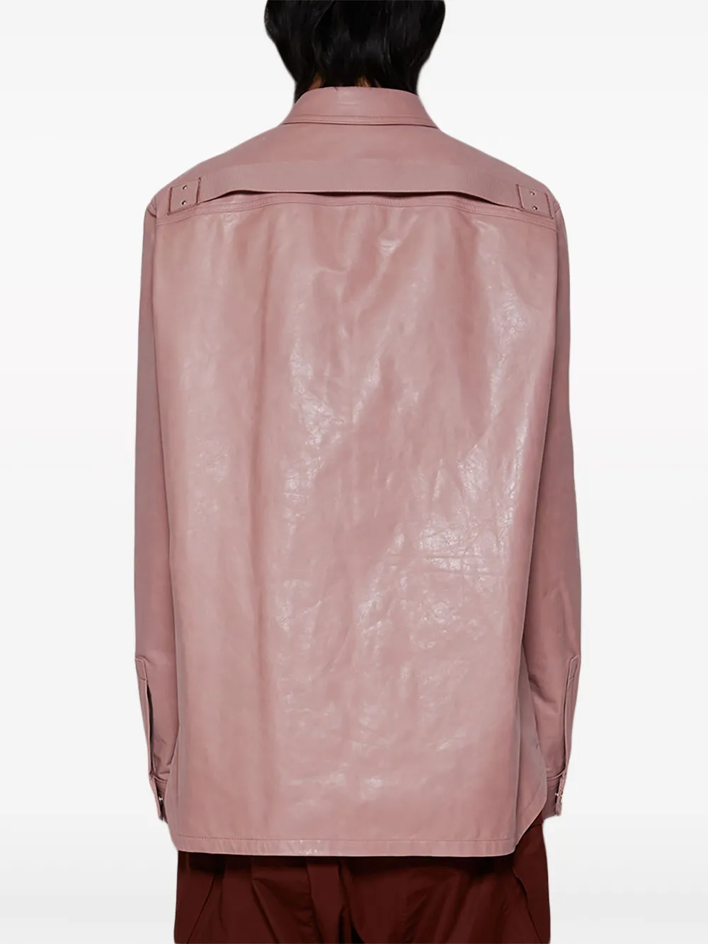 Rick Owens Press-stud Leather Shirt In Pink
