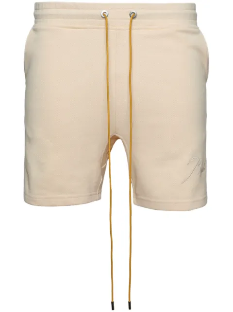 RHUDE logo-embroidered cotton track shorts
