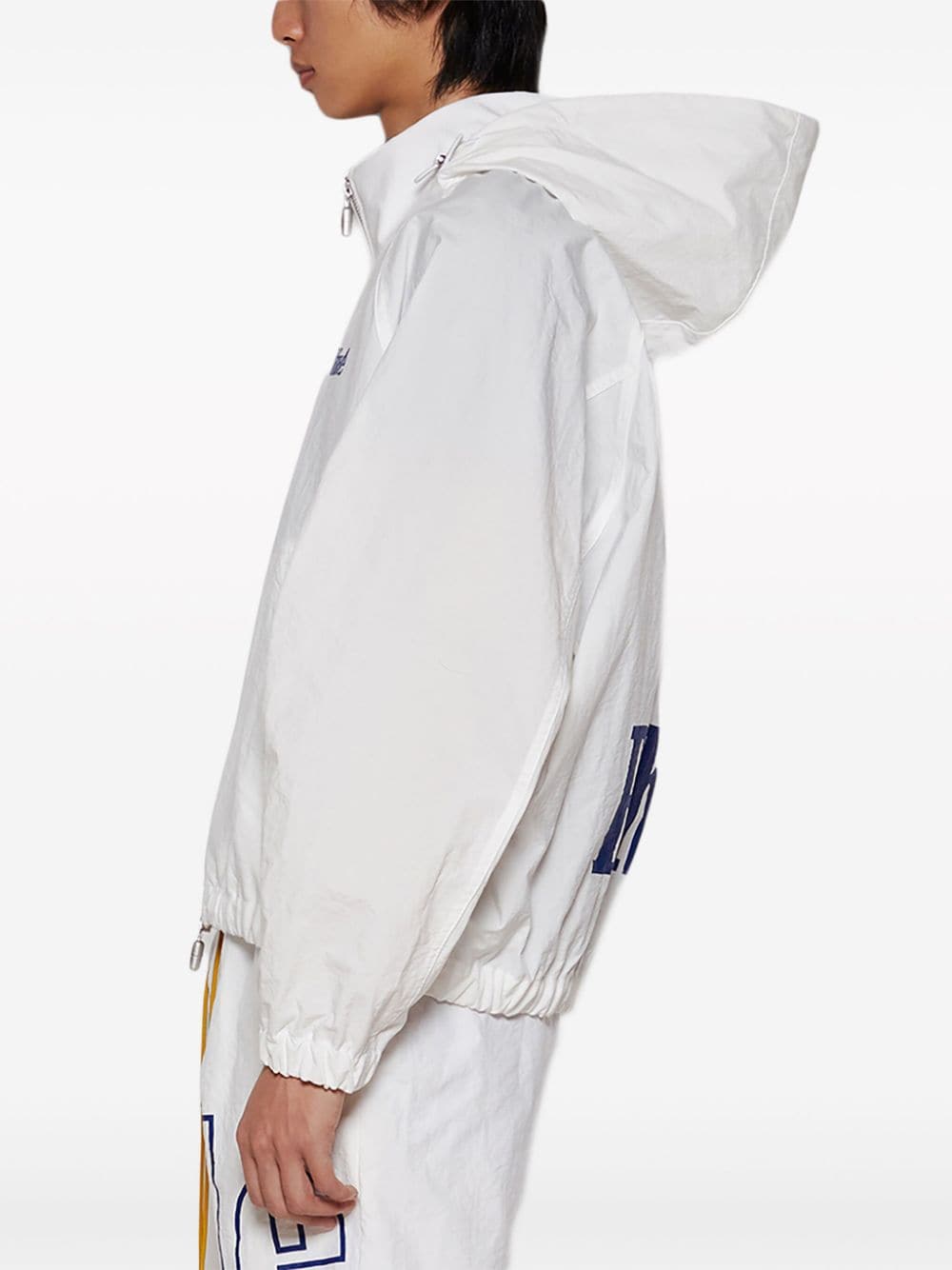 Shop Rhude Logo-print Hooded Track Jacket In White