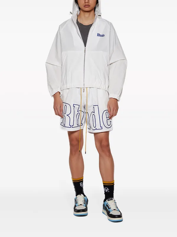 RHUDEナイロンジャケット　セットアップ RHUDE logo-print Hooded Track Jacket | White | FARFETCH