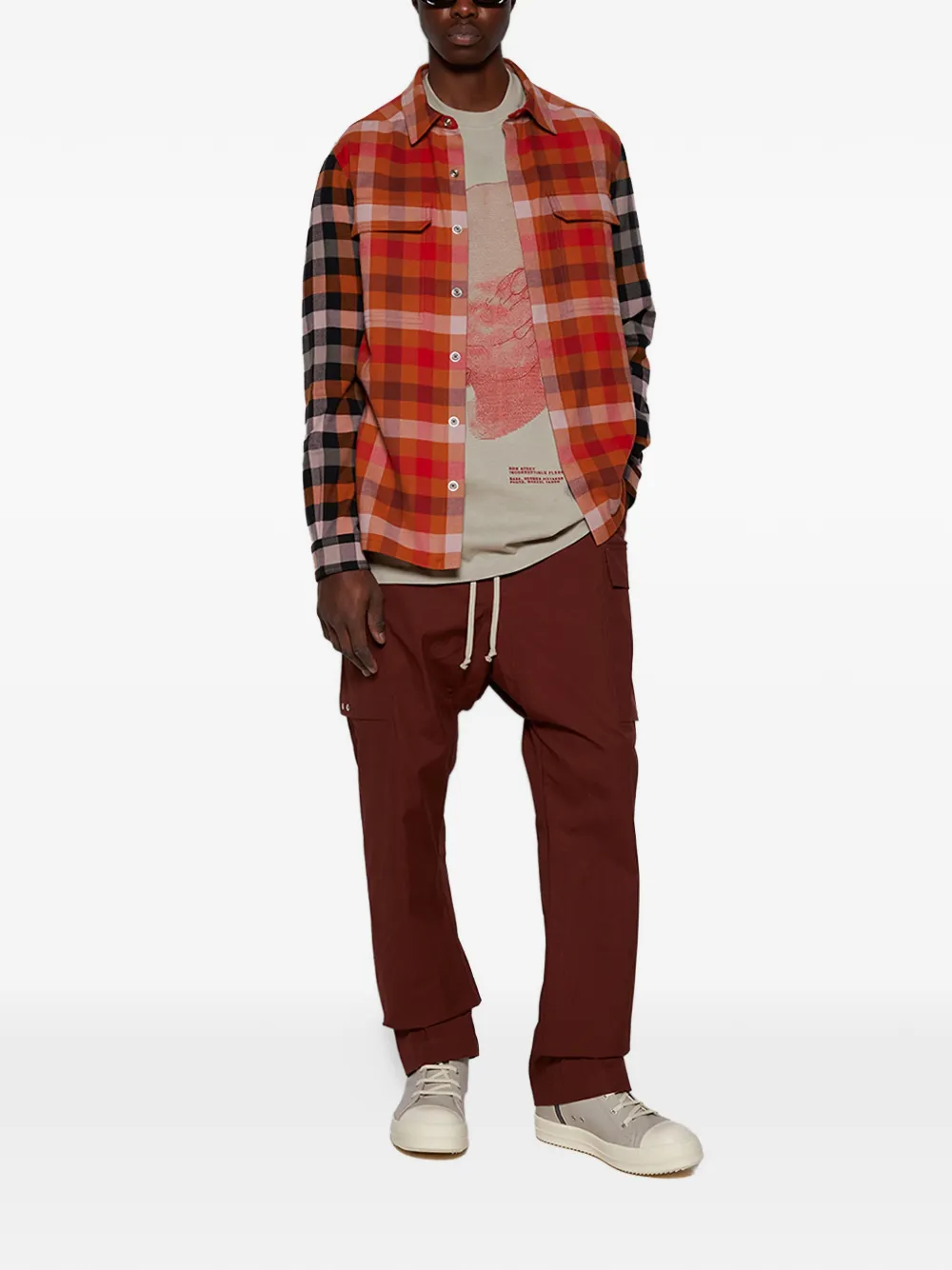Rick Owens Broek met verlaagd kruis en trekkoord Rood