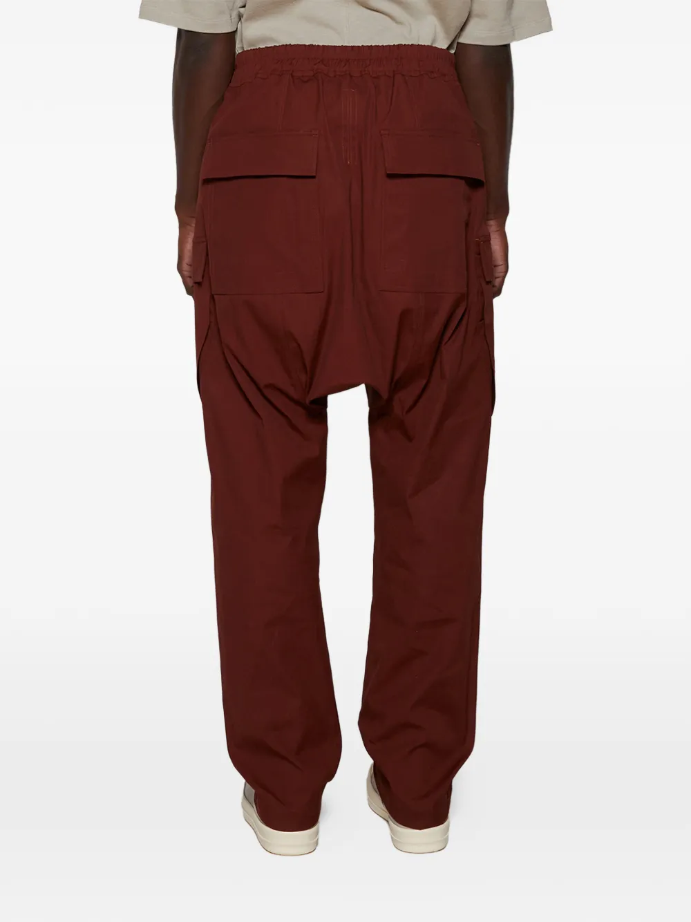 Rick Owens Broek met verlaagd kruis en trekkoord Rood