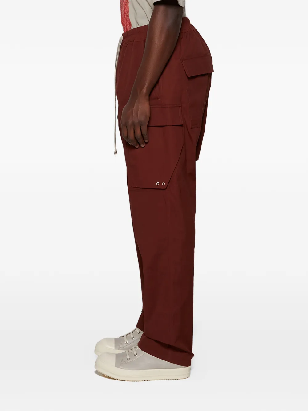 Rick Owens Broek met verlaagd kruis en trekkoord Rood
