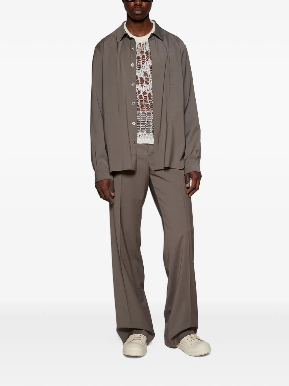 Rick Owens Opengebreide mouwloze sweater Wit