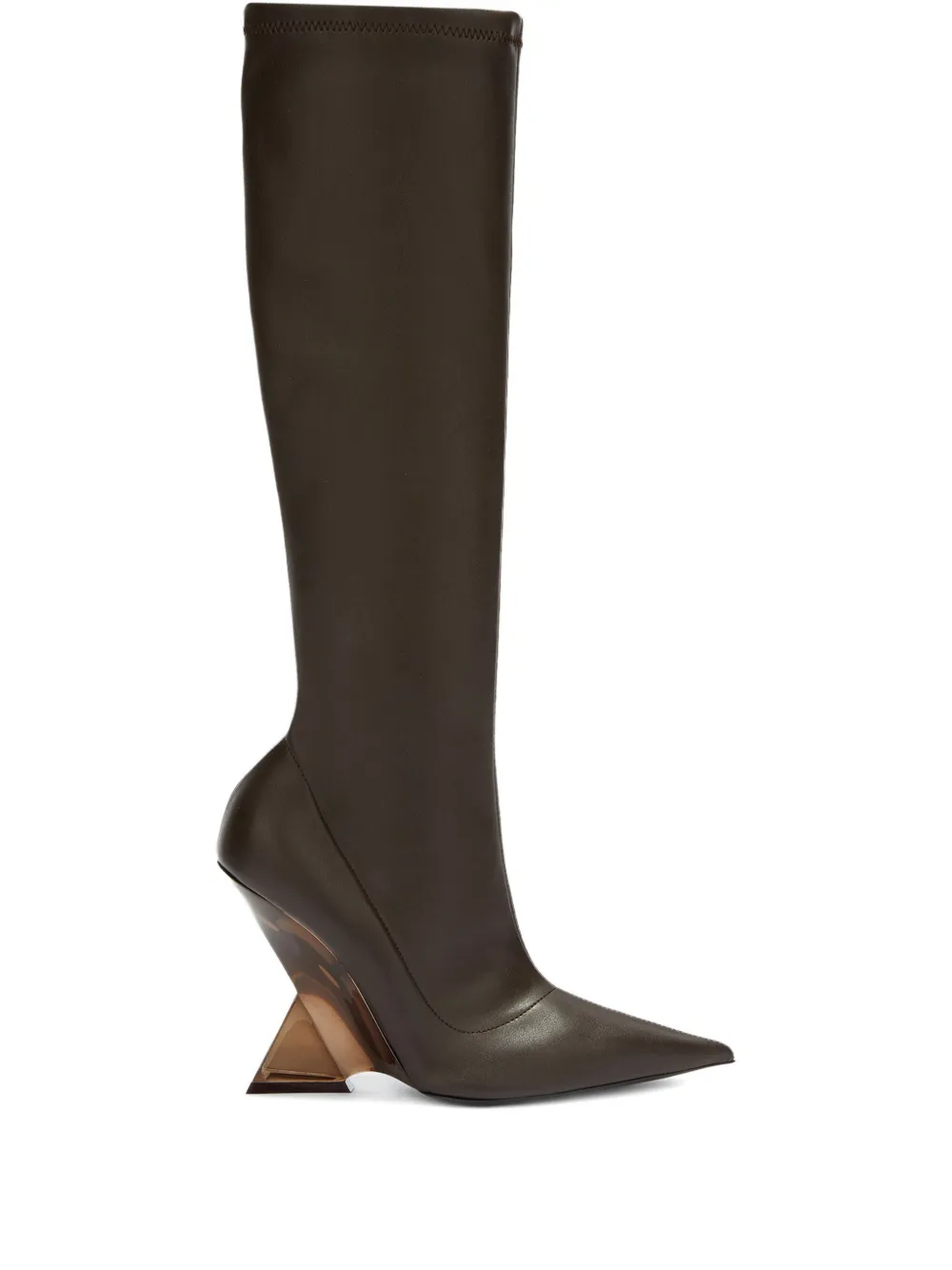 The Attico 105mm Cheope knee-high boots Brown