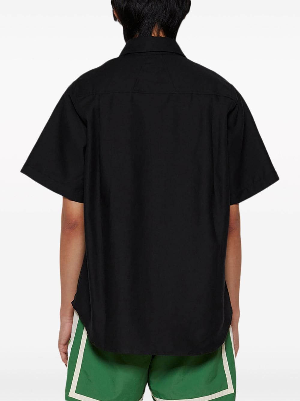 Shop Rhude Short-sleeve Linen Shirt In Black