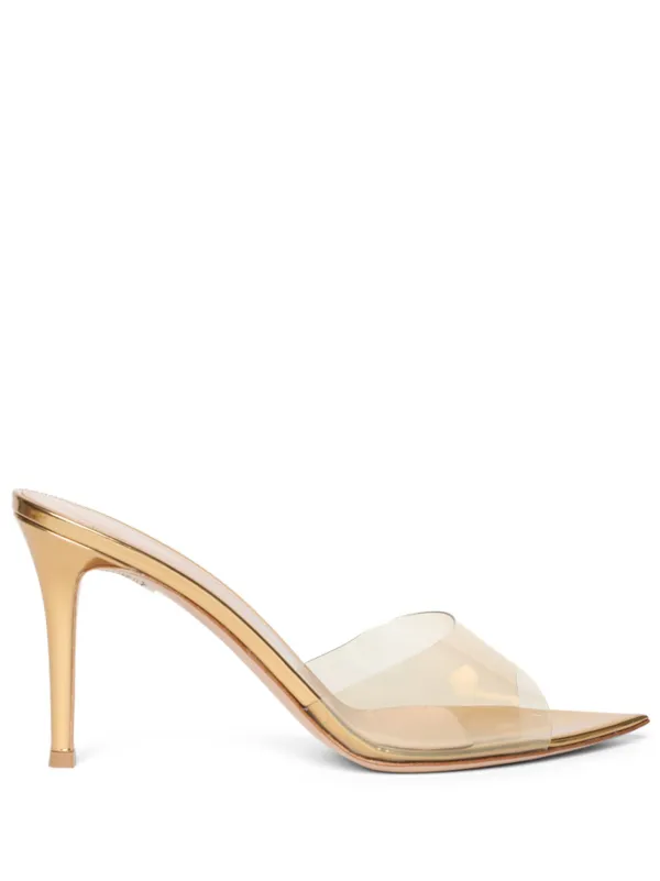 Gianvito Rossi Elle 85mm Poited-toe Mules in Neutrals