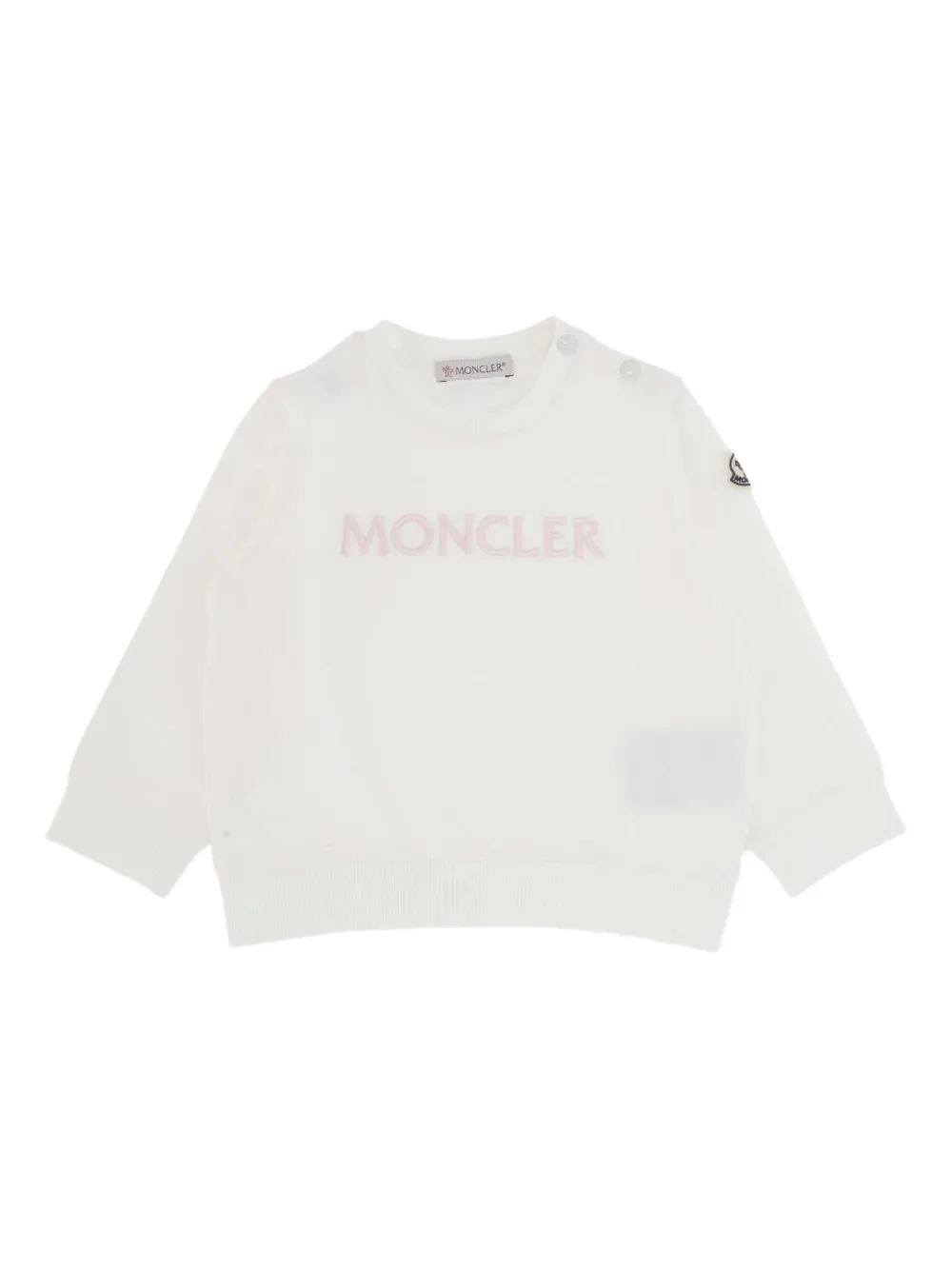 Moncler Enfant Sweater met geborduurd logo Wit