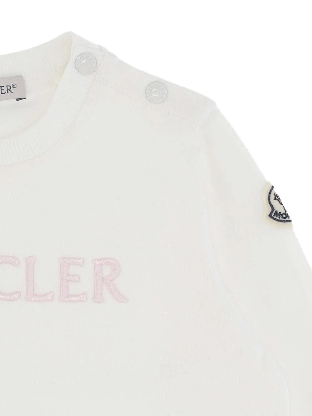 Moncler Enfant Sweater met geborduurd logo Wit