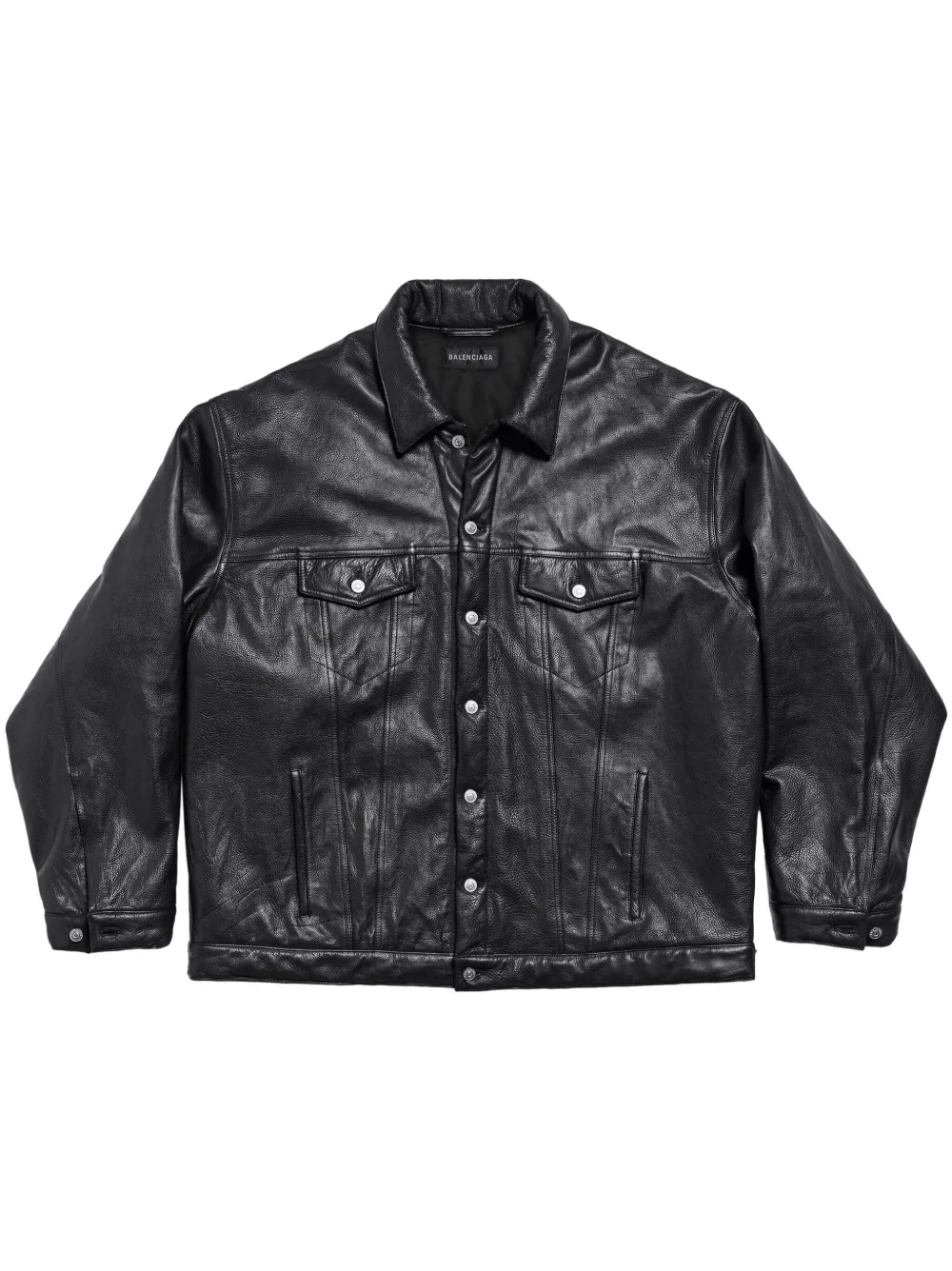 Balenciaga Leren jack Zwart