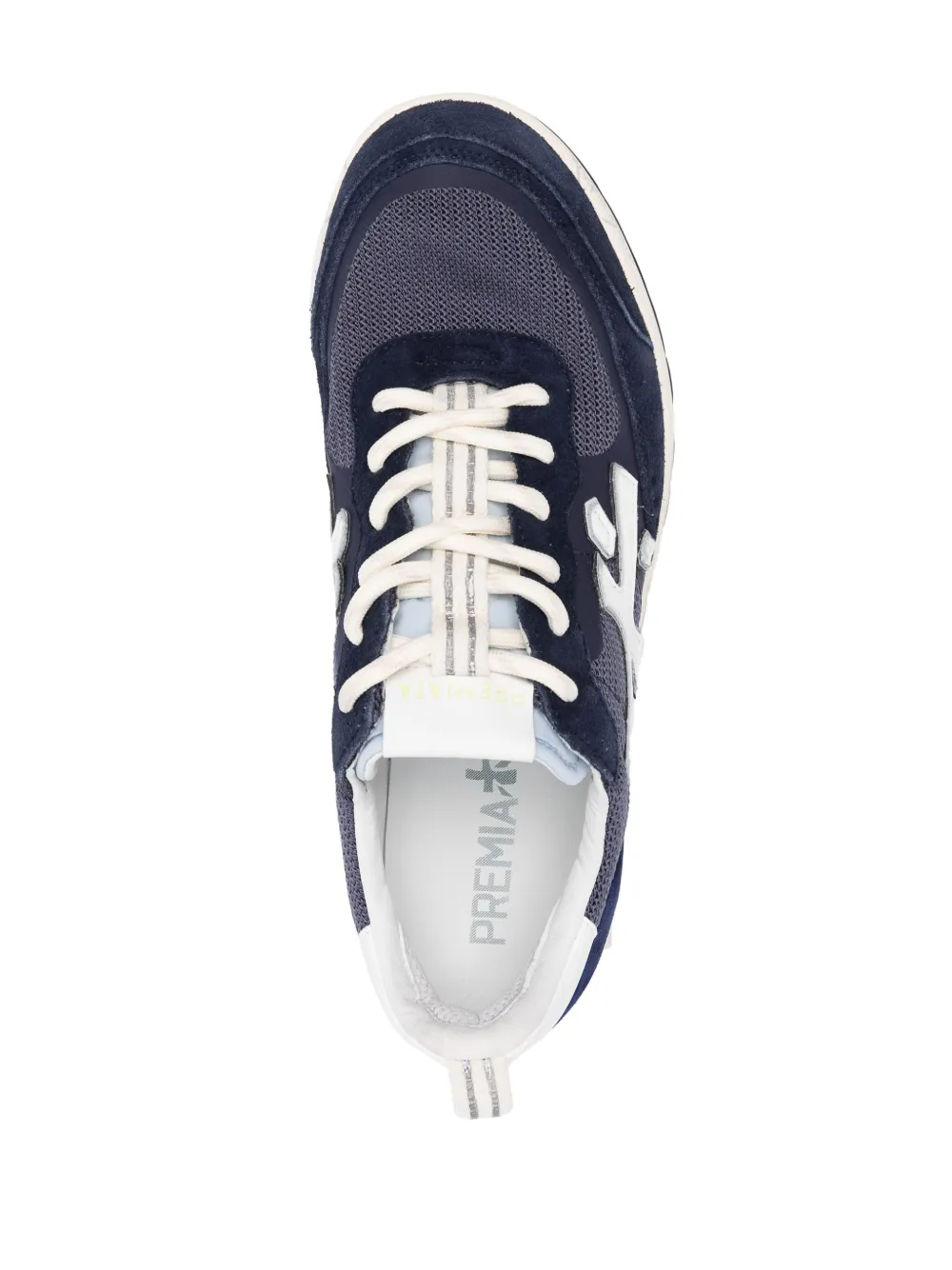 Shop Premiata Logo-appliqué Low-top Sneakers In Blue