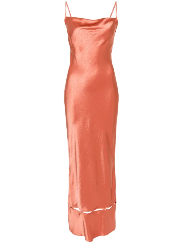 nanushka orange dress Sayan - Draped Slip Satin Midi Dress