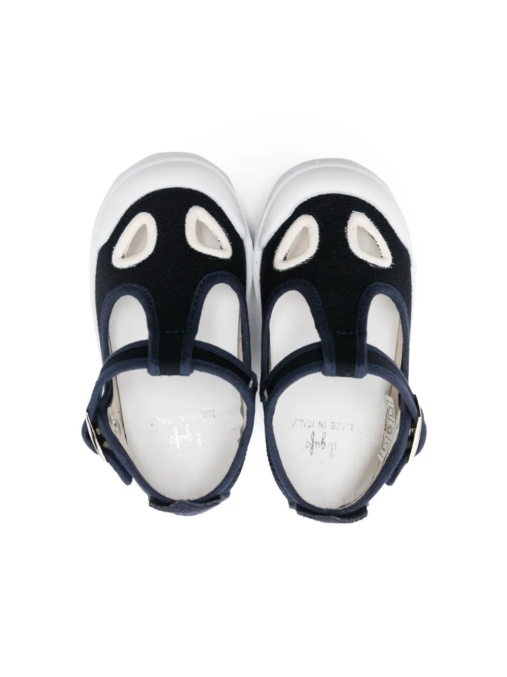 Shop Il Gufo Canvas Buckle Trainers In Blue