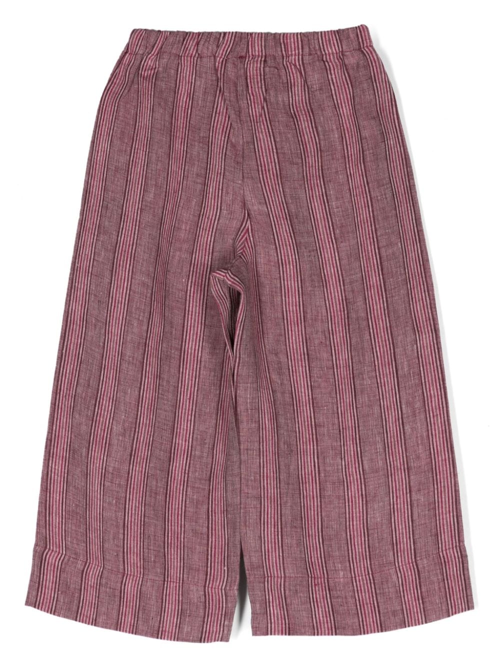 Shop Il Gufo Striped Linen Trousers In Pink
