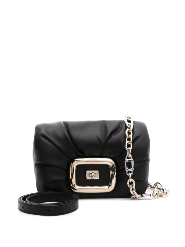 【ROGER VIVIERVALEXTRA】Viv Choc Mini Leather Shoulder Bag Viv' Choc Mini Bag in leather Beige Woman