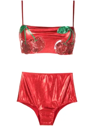 lemon-print bikini set