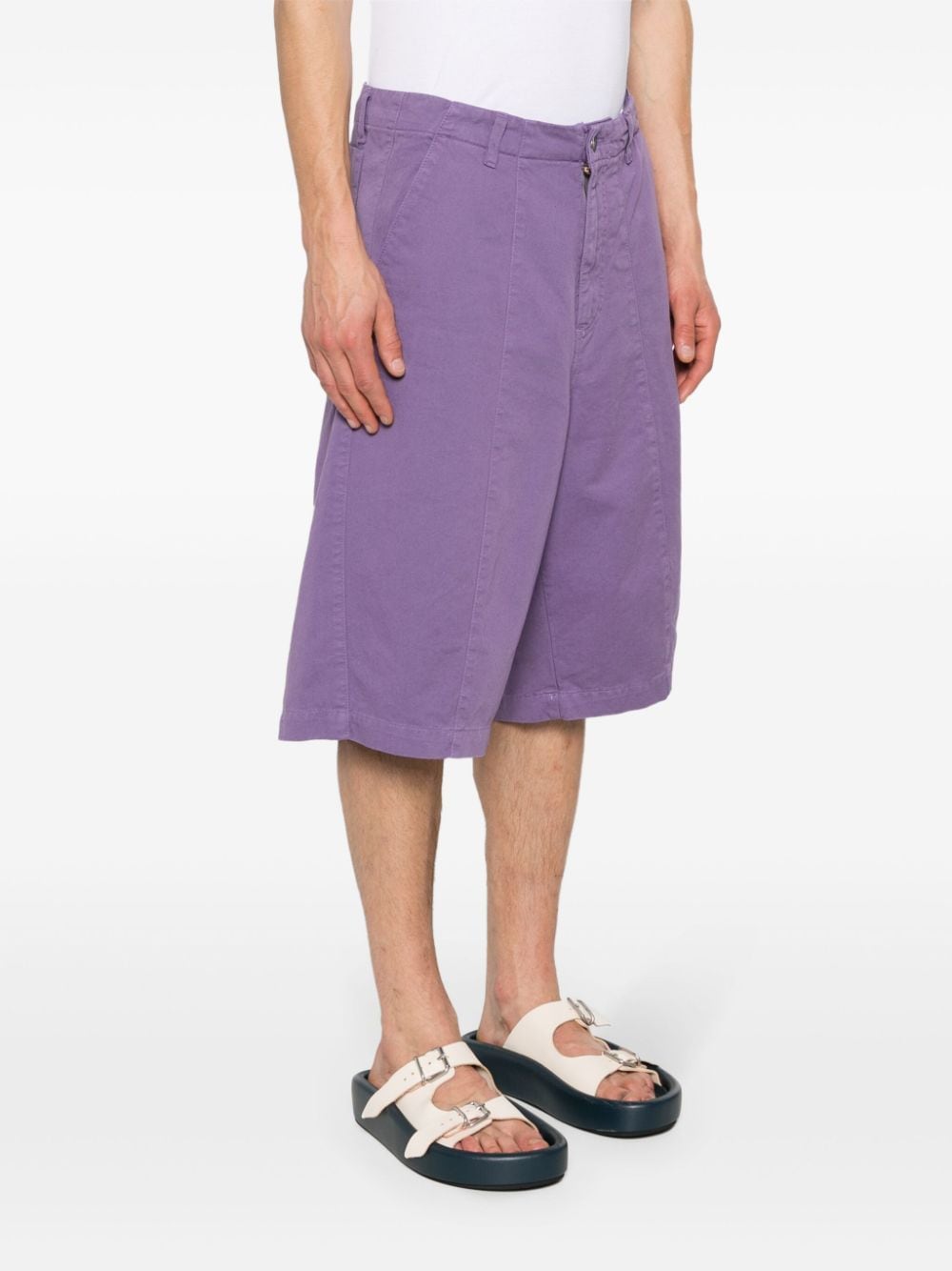 Shop Société Anonyme Bomb Coulotte Denim Shorts In Purple