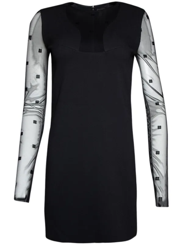 ジバンシィ Gモノグラム チュールドレス ブラック Givenchy 4G チュール ミニドレス | ブラック | FARFETCH JP