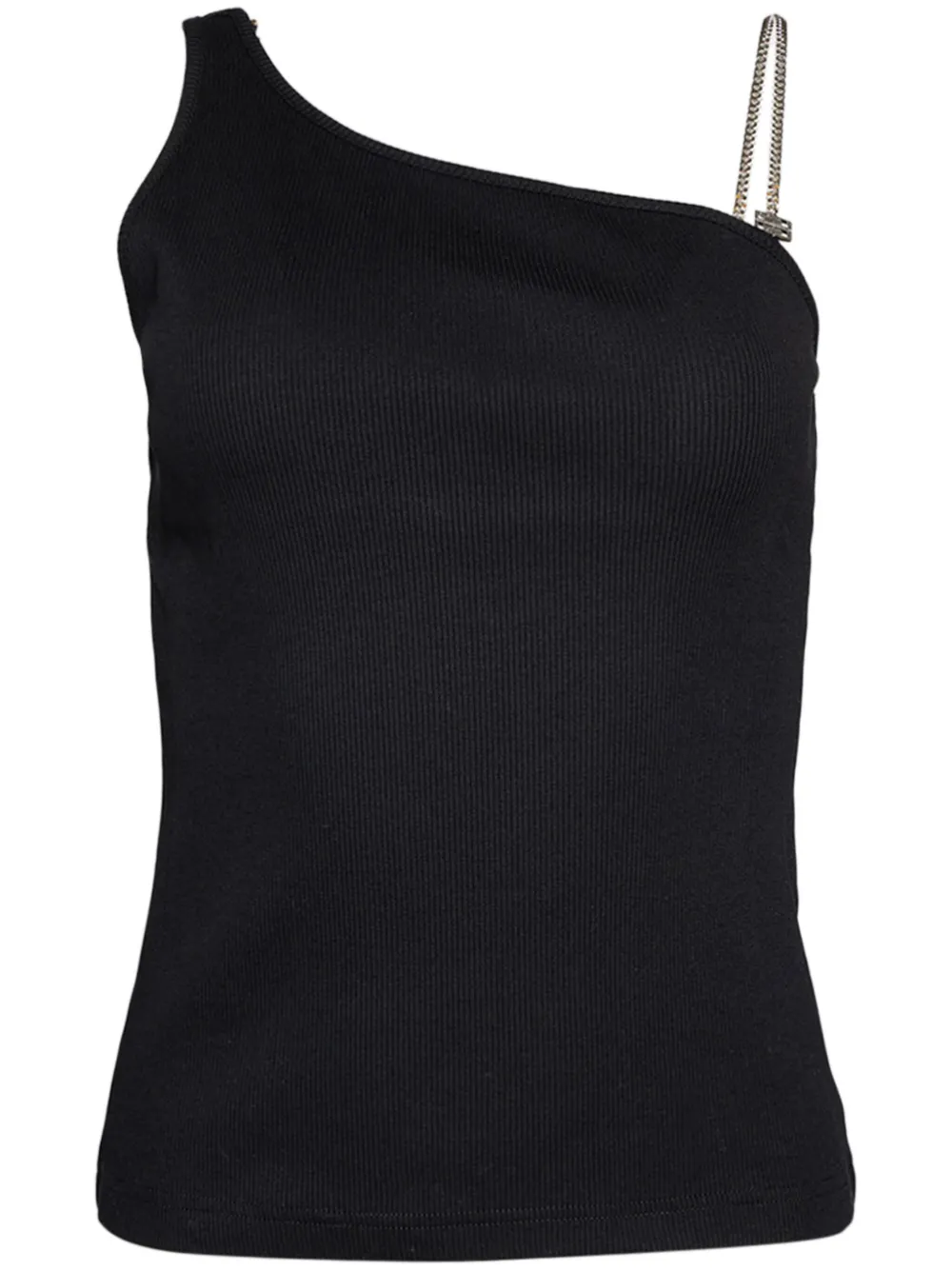 Givenchy Contrast Asymmetric Strap Top In Black