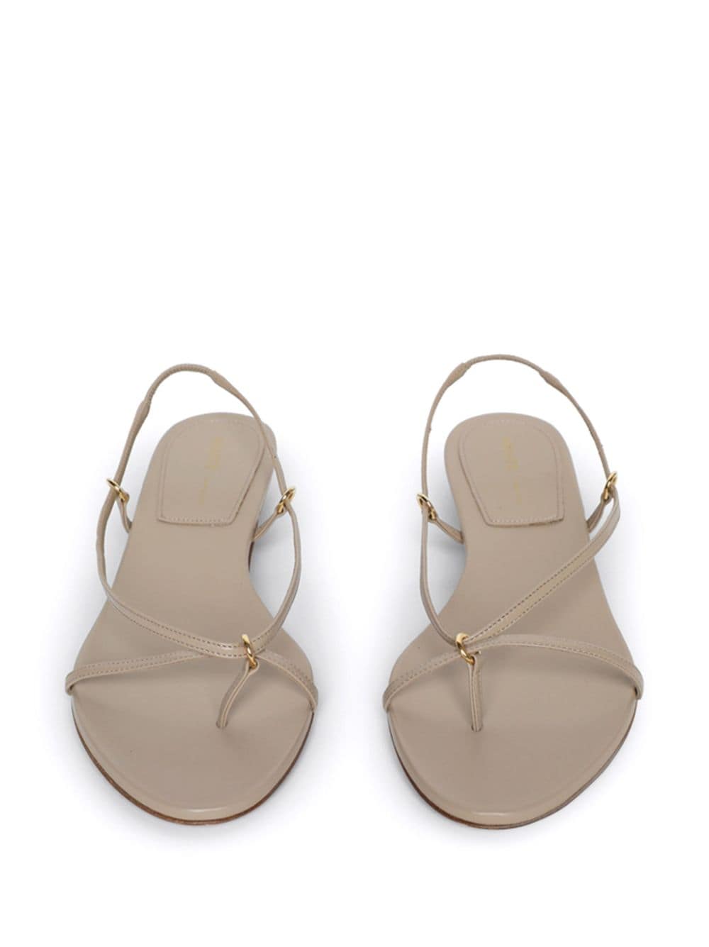Shop Khaite Marion Leather Sandals In Neutrals